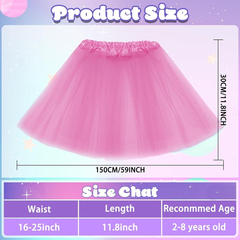 Hoemwarm 9 PCS 4 Layers Tutu Skirt for Toddler Girls, Princess Tutu Dresses for Toddler Girls 2-8 Years Birthday Party Fluffy Tulle Tutu Dresses Multicolor - Image 3